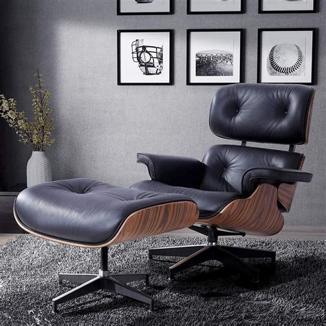 eames style chair and ottoman.